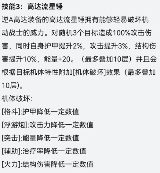 高达钢铁之诗（搬运）逆A的技能，指挥官们觉得够不够强呢？
